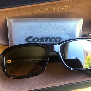 Unisex Black Prescription Sunglasses, Amber Lenses